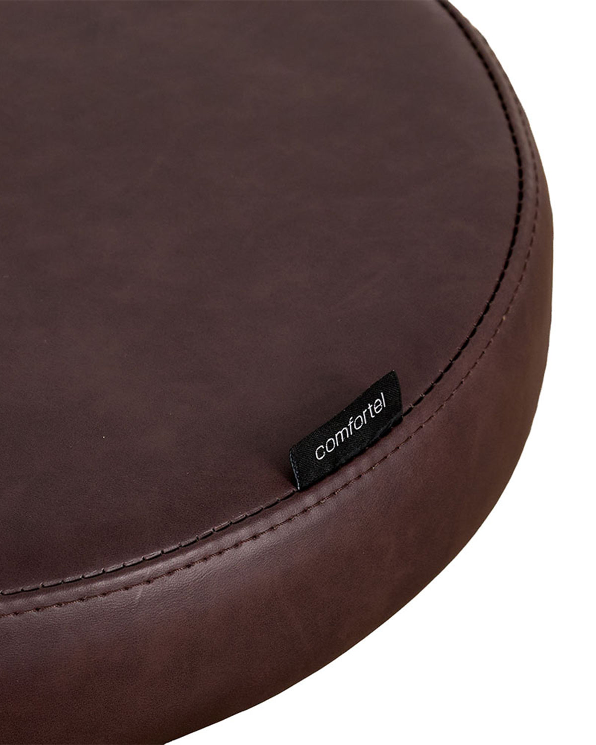 Round Merlot - Taburete de peluquería marrón con base estrella cromada